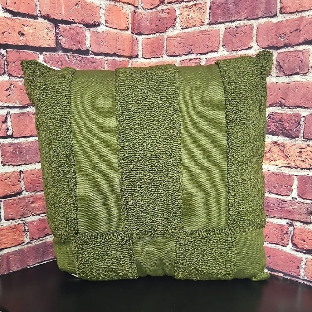 Threshold Olive Green Textured Stripe Throw Pillow 20x20
